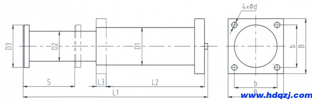 HZA-Ⅲ型彈性阻尼緩沖器外形尺寸圖 HZA-Ⅲ型彈性阻尼緩沖器外形尺寸圖
