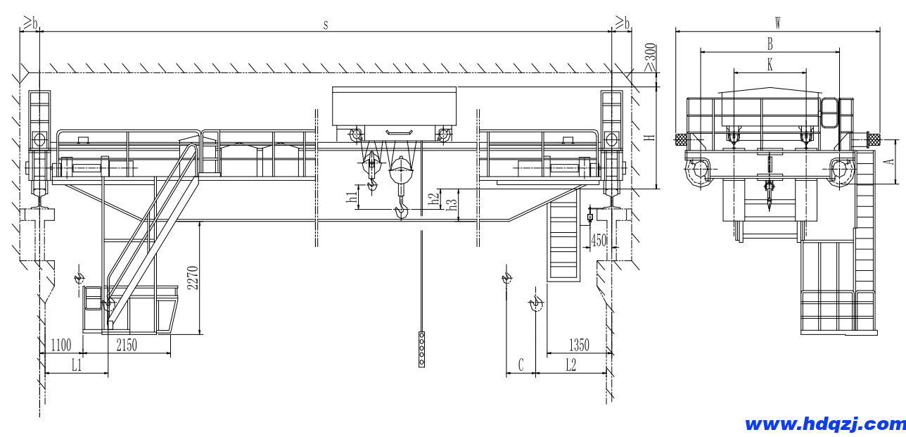 QD型通用橋式起重機簡介 QD型通用橋式起重機簡介